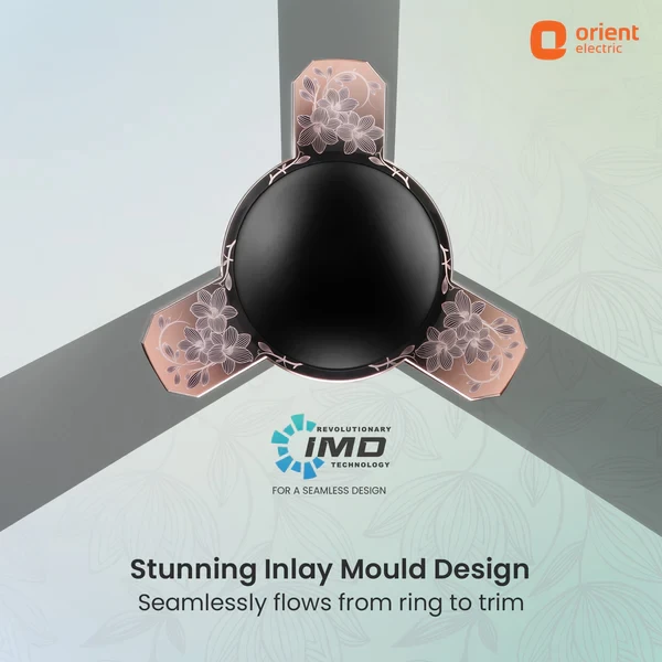 Orient 48" Mozart Nature Designer Ceiling Fan Floral Black