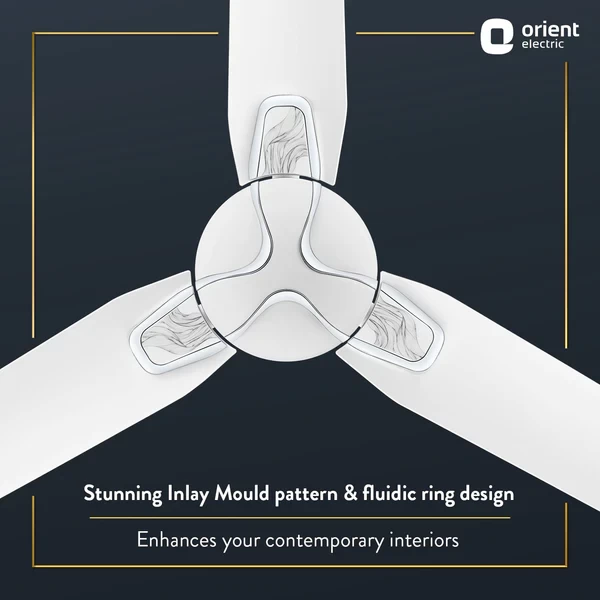 Orient 56" Jazz Art Decorative Ceiling Fan Pearl White Fire Wave