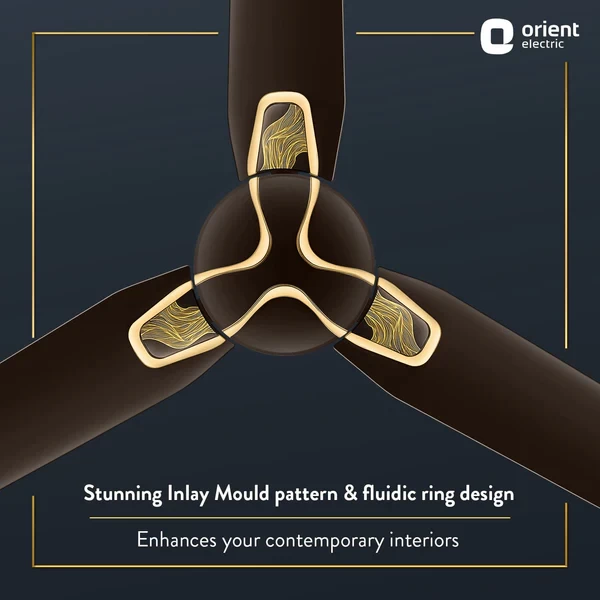 Orient 56" Jazz Art Decorative Ceiling Fan Hickory Brown Fire Wave