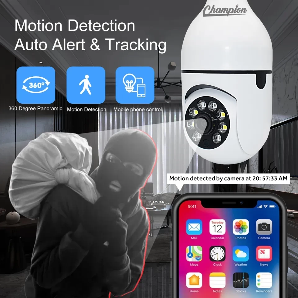 V380 PTZ Full HD 3MP 1920P WIFI IP Camera | 360 Degree | Color Night Vision | Two Way Audio | Smart Motion Detection